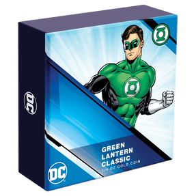 GREEN LANTERN™ Classic 1/4oz Gold Coin Featuring Custom-Designed Outer Box With Brand Imagery.