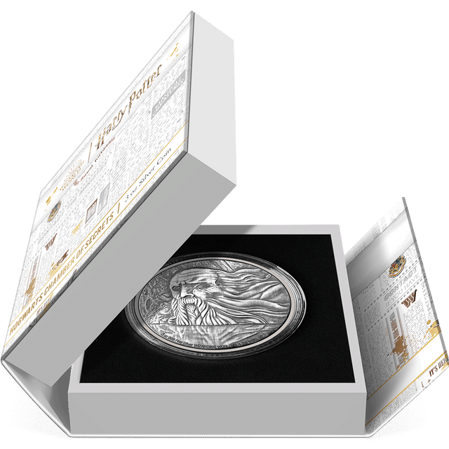 HOGWARTS™ - Chamber of Secrets 3oz Silver Coin Featuring Book-style Packaging With Custom Velvet Insert to House the Coin.