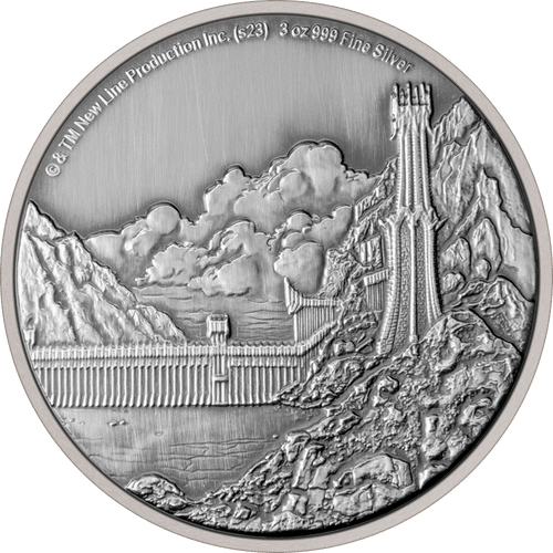 THE LORD OF THE RINGS™ - Mordor 3oz Silver Coin Flat View.
