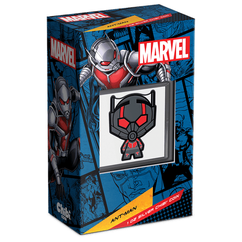 Marvel - Ant Man™ 1oz Silver Chibi® Coin Featuring Custom Book-style Outer With Brand Imagery.