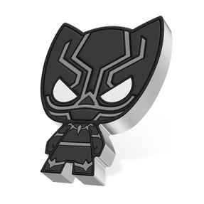 Marvel - Black Panther 1oz Silver Chibi® Coin with Smooth Edge Finish.