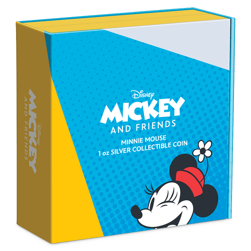 Disney Mickey & Friends – Minnie Mouse 1oz Silver Coin Featuring Custom Book-style Display Box With Brand Imagery.