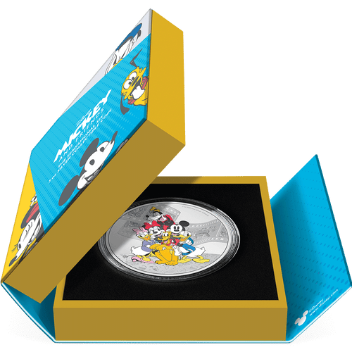 Disney Mickey & Friends – 3oz Silver Coin Featuring Book-style Packaging With Custom Velvet Insert to House the Coin. - New Zealand Mint