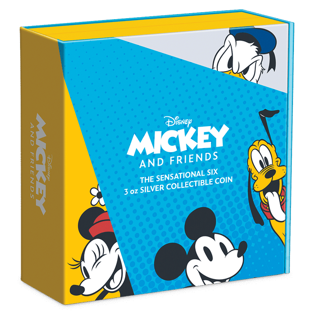 Disney Mickey & Friends – 3oz Silver Coin Featuring Custom Book-style Outer With Brand Imagery. - New Zealand Mint
