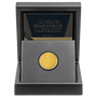 Star Wars™ Return of the Jedi 40th Anniversary 1/4oz Gold Coin With Custom-Designed Wooden Box with Certificate Holder and Viewing Insert.   