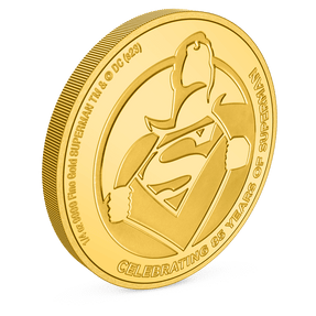 SUPERMAN™ 85th Anniversary 1/4oz Gold Coin with Milled Edge Finish.