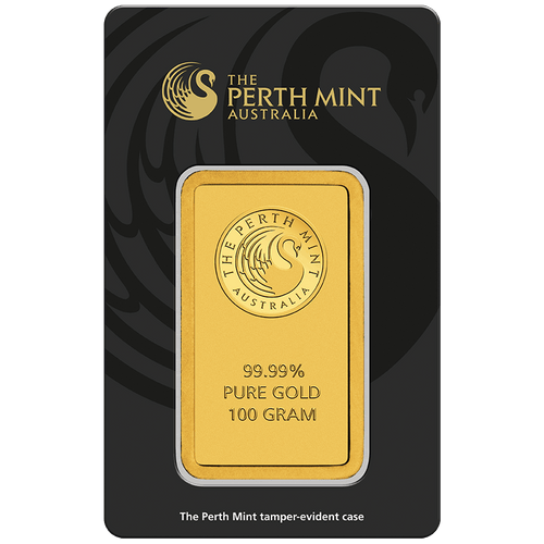 100g Gold Minted Bar Perth Mint - New Zealand Mint
