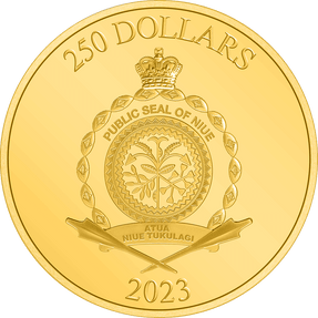  Public Seal of Niue Coat of Arms   II $250 Niue 2023 Obverse.