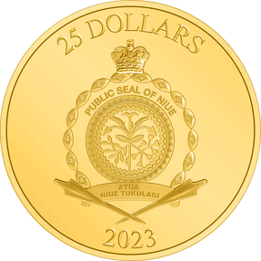 Public Seal of Niue Coat of Arms   II $25 Niue 2023 Obverse.