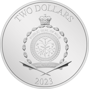 Public Seal of Niue Coat of Arms   II $2 Niue 2023 Obverse.